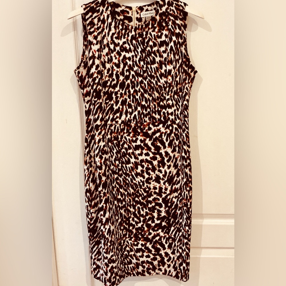 Calvin Klein Animal Print Sleeveless Dress